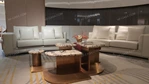 Statement Coffee Table with Marble-Effect Surfaces and Fragmented Design